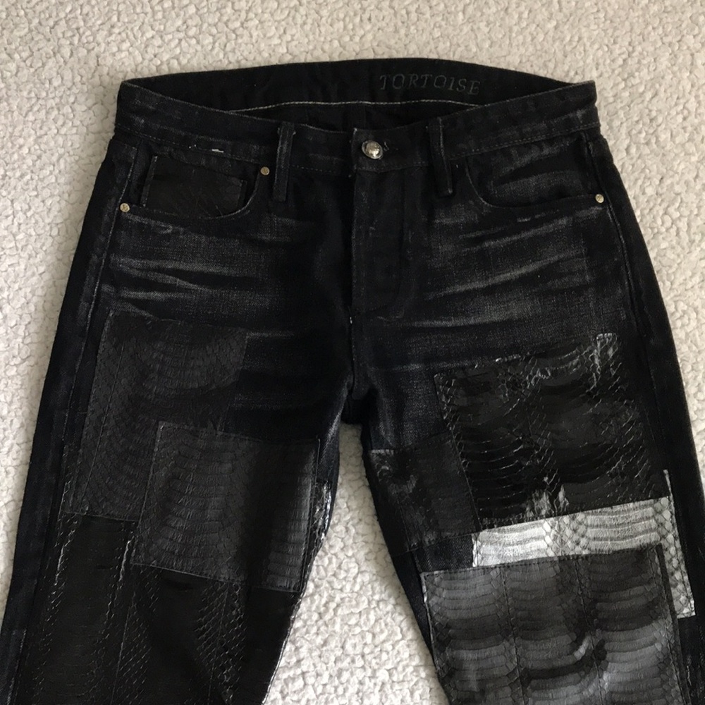 Tortoise Patchwork Boyfriend Jeans 24 - image 3